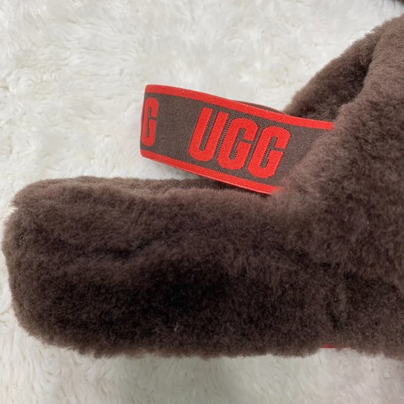UGG 1095 Women's Brown Fluff Yeah Slide Sheepskin Slipper Shoes Size 9 - Picture 3 of 8